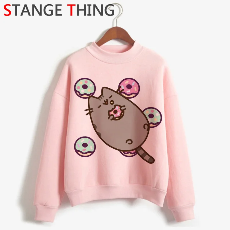 Kawaii Pusheen кошки Harajuku 90s Толстовка Женская водолазка теплая Милая графическая Ullzang толстовка модная забавная мультяшная толстовка женская - Цвет: H2954
