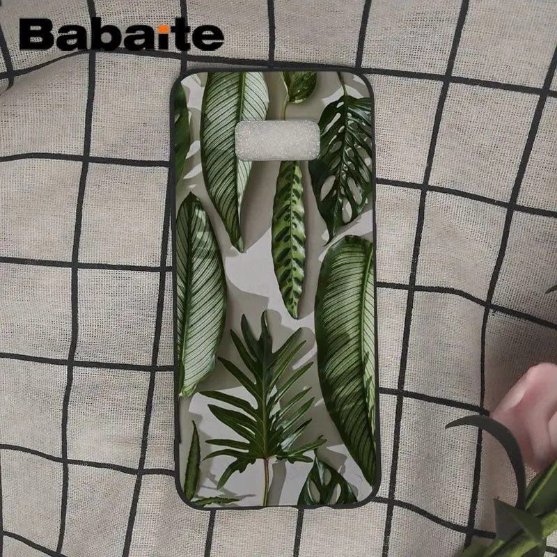 Babaite тропические листья черный ТПУ мягкий чехол для телефона samsung Galaxy s10 s10plus s9 s8 plus s7 s6edge мобильные чехлы