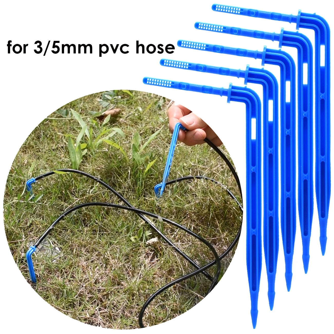 KESLA 5M-100M 2LPH Pressure Compensation Emitter Watering Kits for Agriculture Greenhouse Drop Drip Irrigation System w/ Puncher