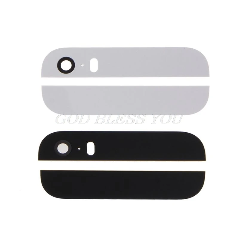 Верхняя и нижняя Задняя стеклянная сменная панель для iPhone 5S черного или белого