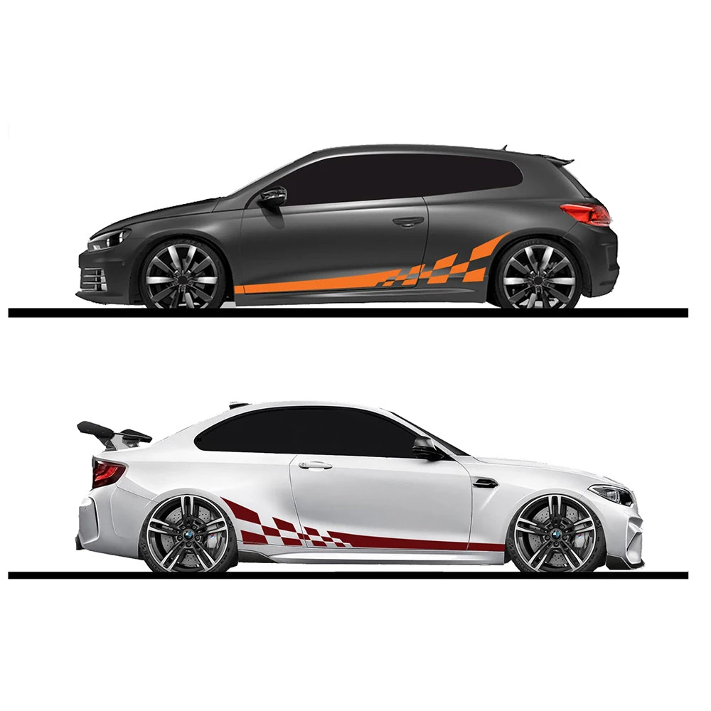 2pcs/lot 220x25cm Car DIY Both Sides Stickers Racing Stripes Camouflage Auto Products Car Wrap Vinyl Film Car Accessories