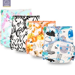 Elinfant conjunto de fraldas de pano infantil, 10 pçs, reutilizável, feita com veludo de bambu, à prova d'água, tubulação pesada, híbrido