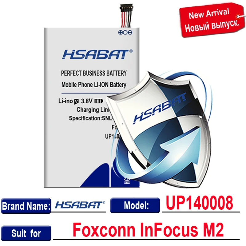 HSABAT Топ бренд 2450 мАч UP140008 батарея для Foxconn InFocus M2
