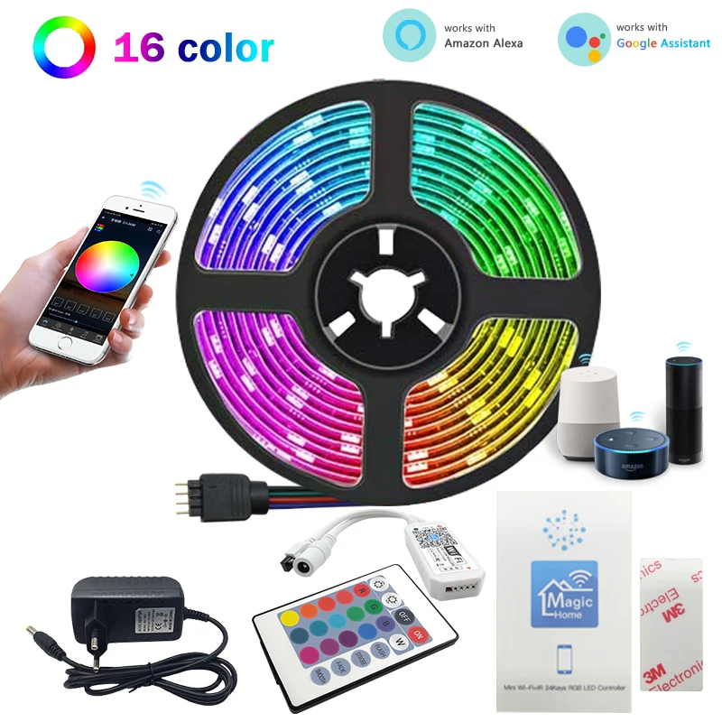 Музыкальный контроллер с Wi-Fi и Bluetooth гибкая светильник ная лента RGB 2835 5050 5 м 10 15 12 В