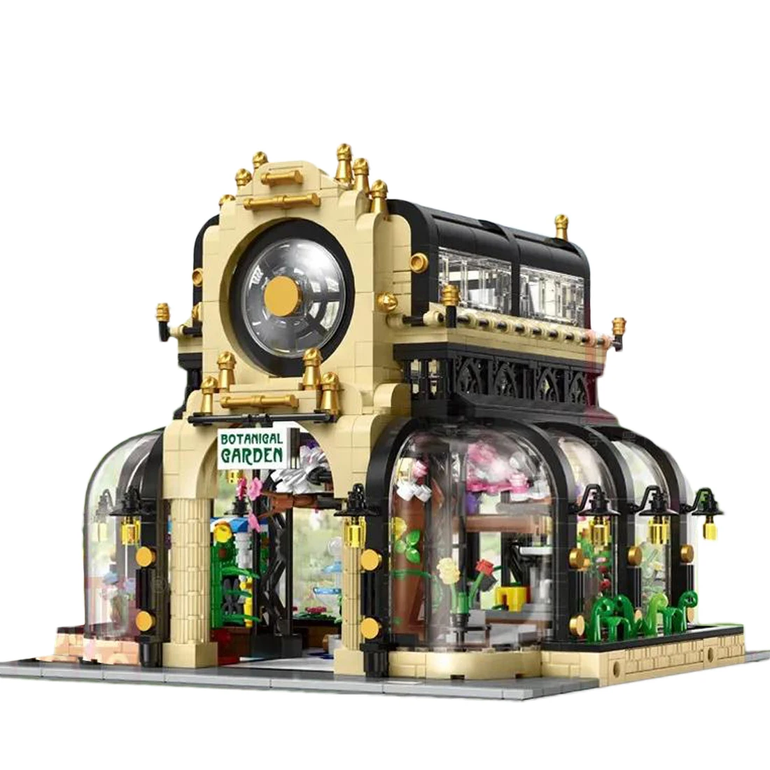 

2147Pcs Corner Botanical Garden DIY Building Block MOC Small Particle Stem Toy with Light
