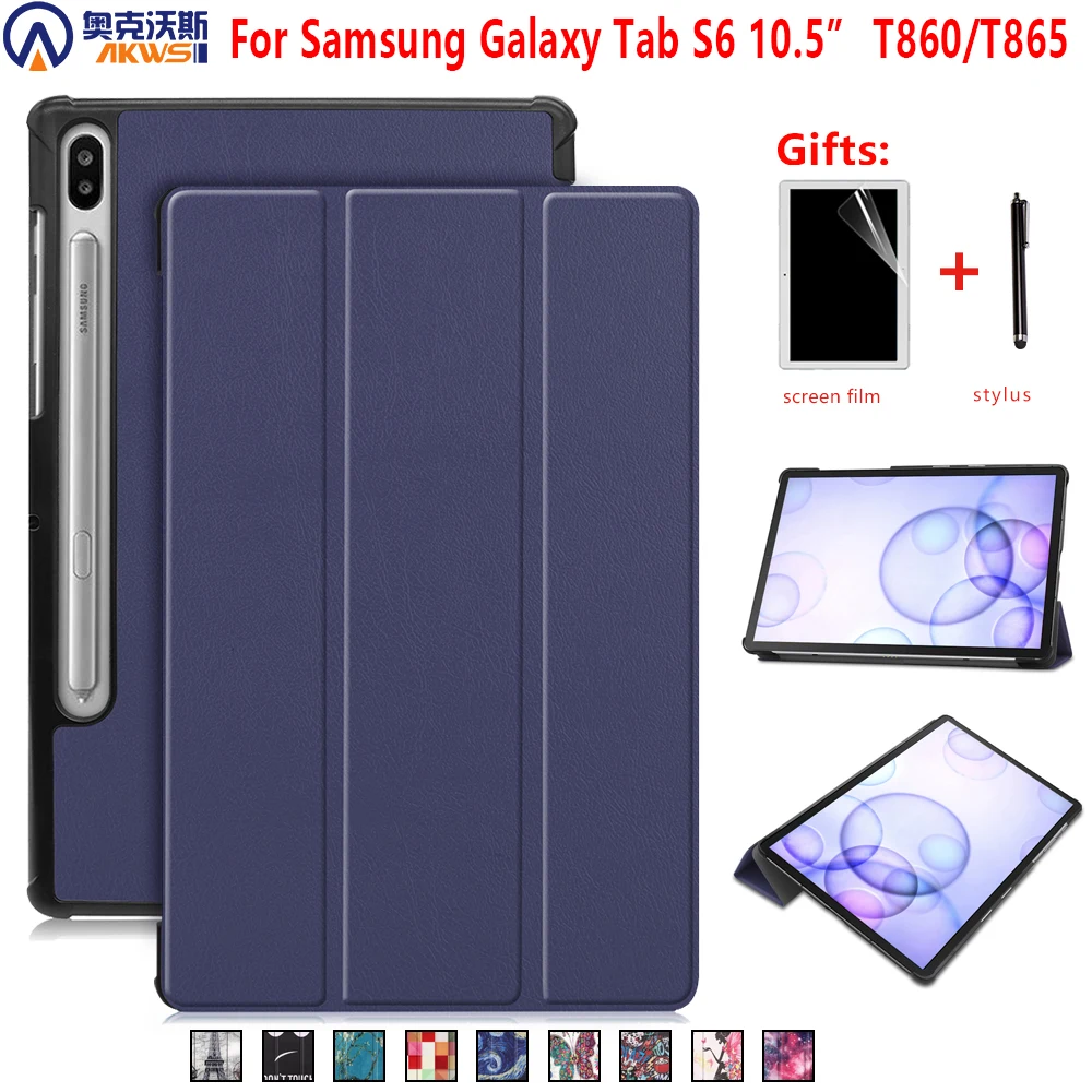 Чехол для ходунков samsung Galaxy Tab S6 10 5 SM-T860 SM-T865 2019 защитный чехол дюйма | Компьютеры и