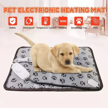 

Pet Dog Cat Electric Heating Pad Winter Warm Carpet for Animals Temperature Adjusted Waterproof Warming Mat Carpet Heated Pads