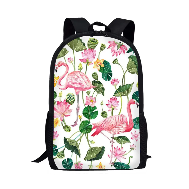 FORUDESIGNS/рисунок Фламинго школьный рюкзак для подростков девочек мальчиков Kawaii детские школьные рюкзаки детская Очаровательная записная книжка сумка - Цвет: XD681C