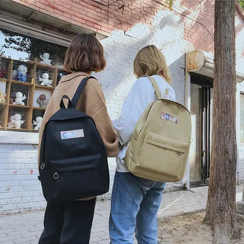 

2020 New Fashion College Style Oxford Cloth Women Backpack Simple Solid Color Multifunctional Student Schoolbag Computer Bag