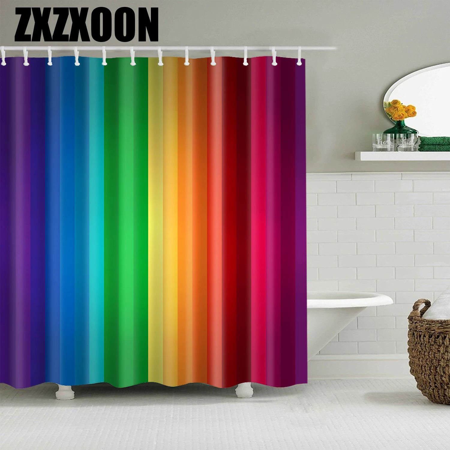 Modern Shower Curtain Bathroom Curtain Frabic Waterproof Mildew Shower Curtain 80*180cm Bathroom Curtain Bathroom with Hooks