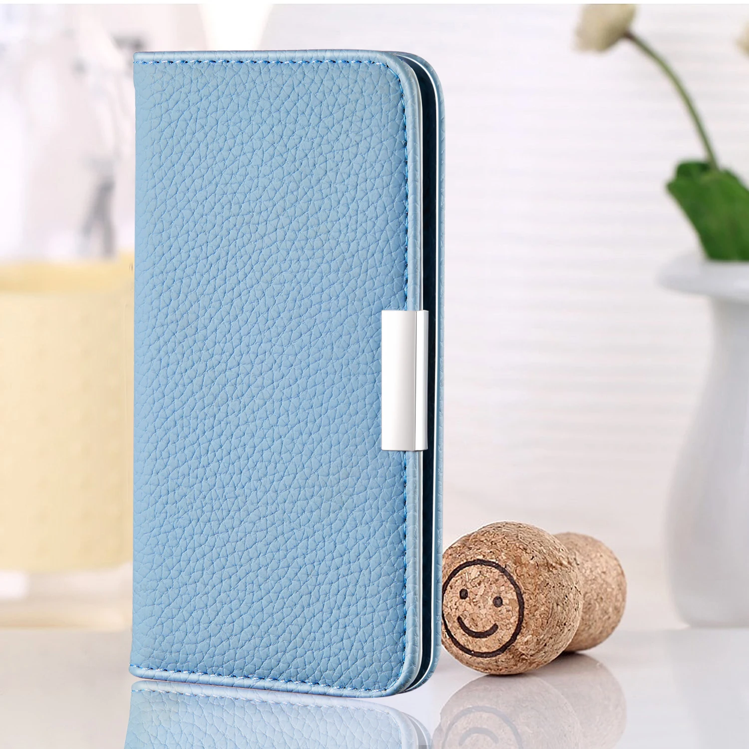 Blue Кожаный чехол для iPhone 11 Pro Max 6 6S 7 8 Plus X XS Max XR, милый чехол для телефона с магнитной откидной крышкой и подставкой для карт, шелковый кошелек, чехол - Цвет: Blue
