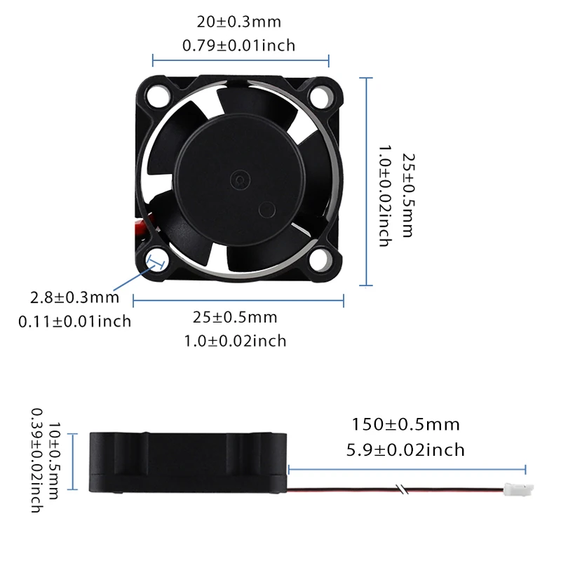 Gdstime-ventilador centrífugo para impressora 3d, 2 peças,