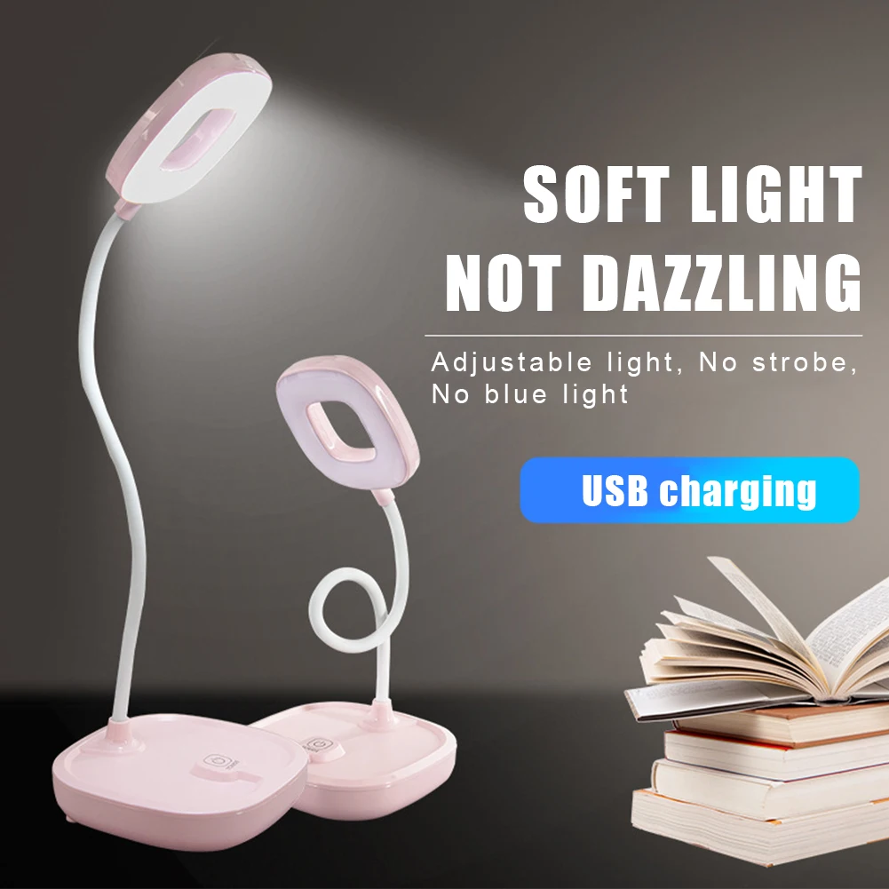 Sensitive Desk Lamp 360 Degree Rotation Study Touch Multifunction Flexible Bedside USB Charging Home Reading Children Stable