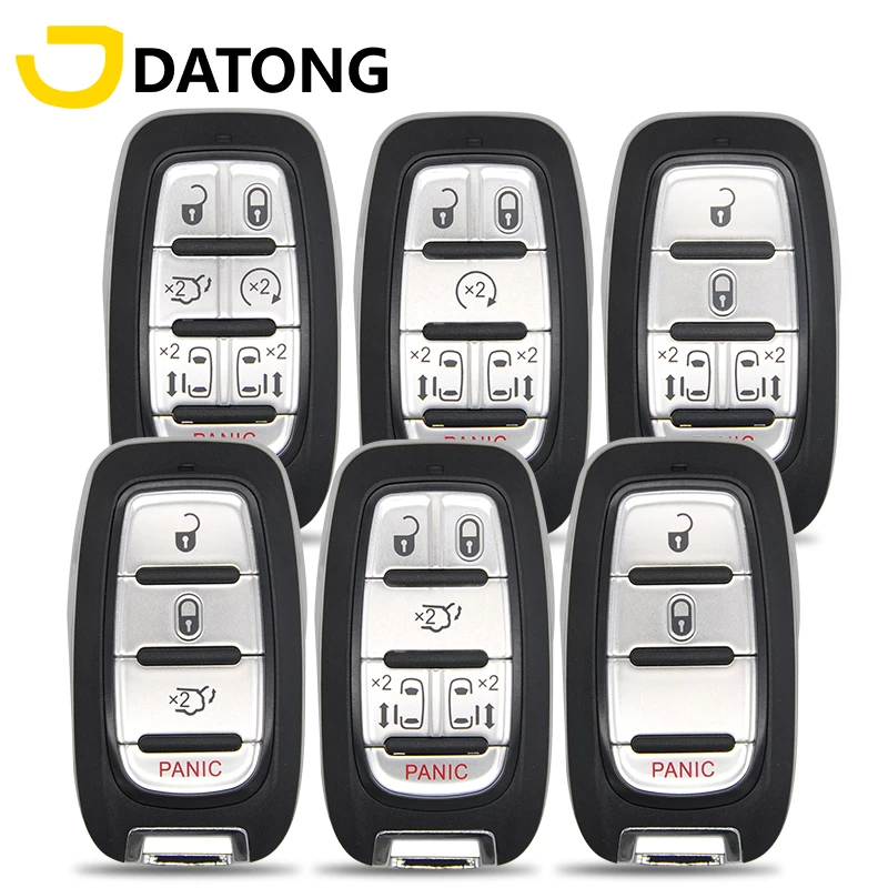 Datong World Car Remote Control Key Shell Case For Jeep Chrysler Pacifica Mini Van 2017 2018 2019 Replacement Card Housing Cover