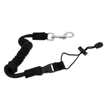 

1.56 m Kayak Canoe Paddle Fishing Belt Rod Strap Safety Rope Nylon Elastic Strap with Carabiner Rowing Boats Accessories