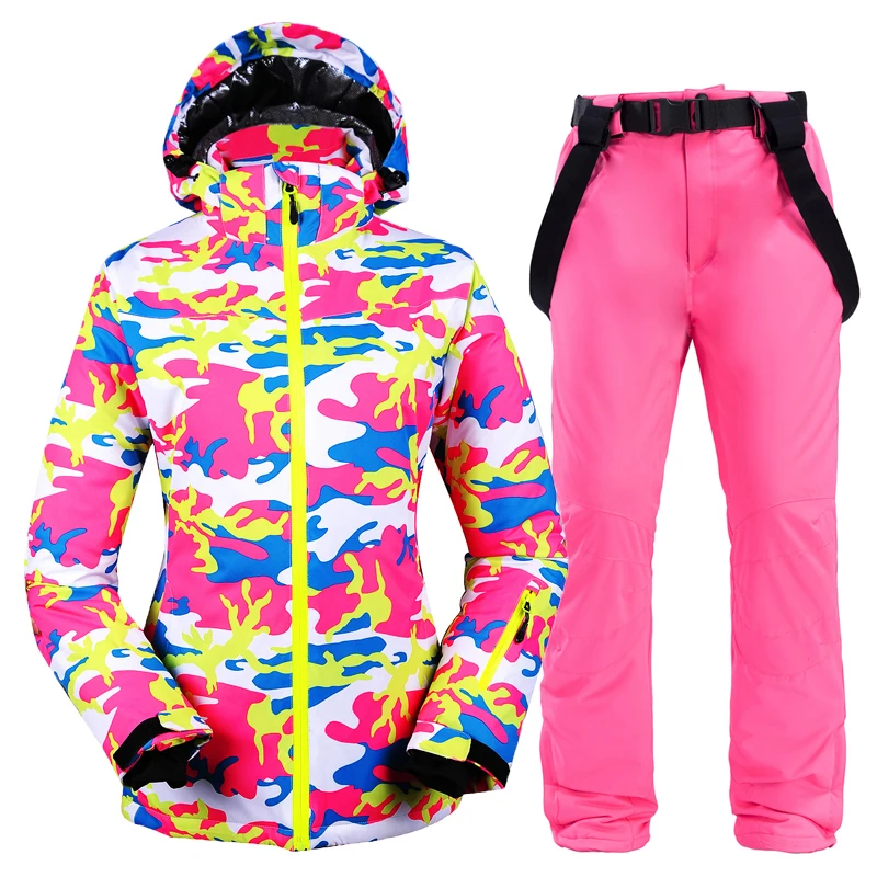 Nieuwe Winter Vrouwen Skipak Vrouwelijke Snowboard Ski Jas + Broek Kleding Winddicht Waterdicht
