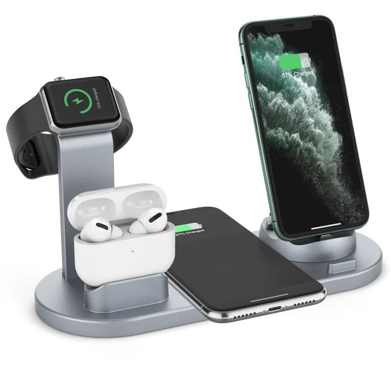3 In 1 IPhone Wireless Charger Station Induction Charging Dock for Huawei Samsung Xiaomi Wireless Chargers Pad for Apple Watch