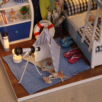 

Dolls House LED Light Furniture Miniatures Doll House Wooden DIY Toys for Children Birthday Room Decoration Gift