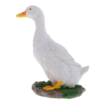 

1 Pcs Vivid Duck Statue Decorations Garden Yard Floating Décor Yellow White