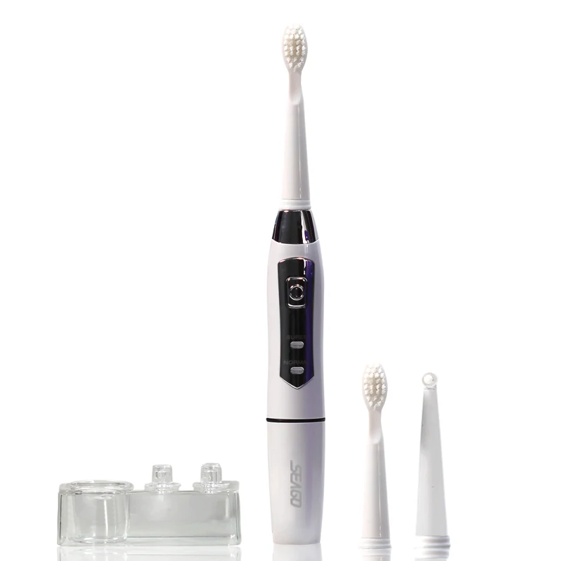 Электрическая зубная щетка Seago, отбеливающая зубы, гигиена полости рта, зубная щетка со сменным аккумулятором, моющаяся с головкой щетки DuPont - Цвет: Белый