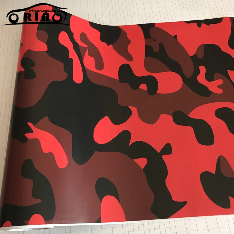Black Red Camouflage Vinyl Film Sticker-6