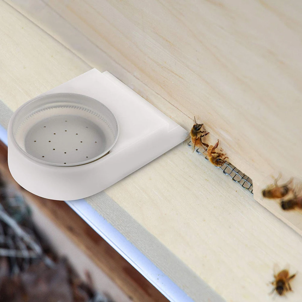 2Pcs Honeybee Nest Entrance Food Water Box Container Feeder Drink Feeding Tools