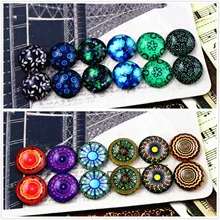 12 шт./лот(один комплект) два стиля 12 мм Ретро цветы ручной работы стеклянные кабошоны узор куполообразные ювелирные изделия аксессуары поставки
