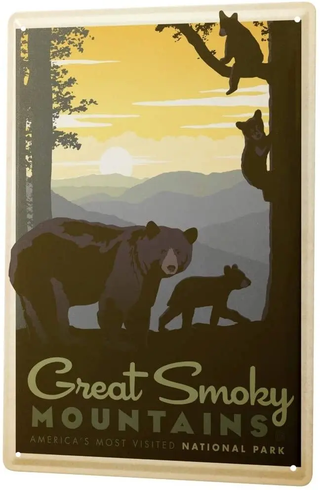 

SINCE 2004 Tin Sign Metal Plate Decorative Sign Home Decor Plaques Wall Decor Adventurer Great Smoky Mountains National Park