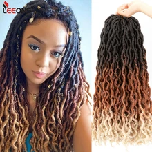 

Leeons Wholesale Faux Locs Curly Crochet Braids Hair Extension 6pcs Synthetic Braiding Hair Soft DreadLocks Goddess Crochet Locs