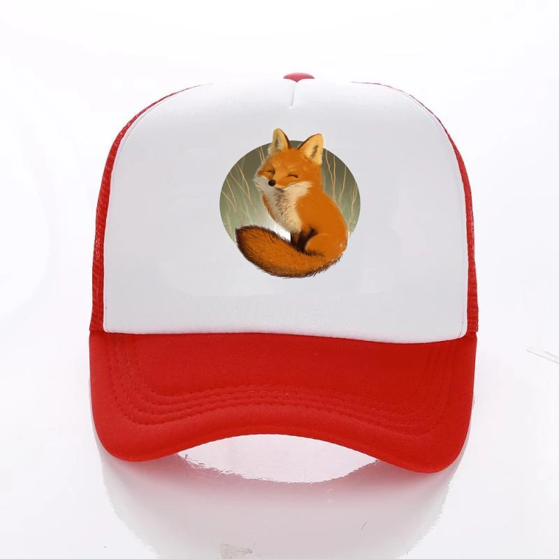 

Fashion hip-hop Baseball Cap Funny Cartoon FOX Print golf cap cotton Snapback hat Racing Cap Outdoor Sport Men Women Trucker Hat