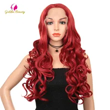 Длинные волнистые синтетические парики на кружеве, термостойкие натуральные красные серые розовые волосы, парики без клея для женщин, золотистые красивые