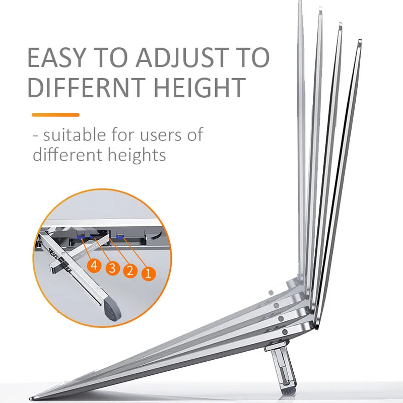Aluminum Vertical Laptop Holder Metal Adjustable Angle Foldable Cooling Stand Heat Dissipation for Mackbook Pro Notebook laptop stand