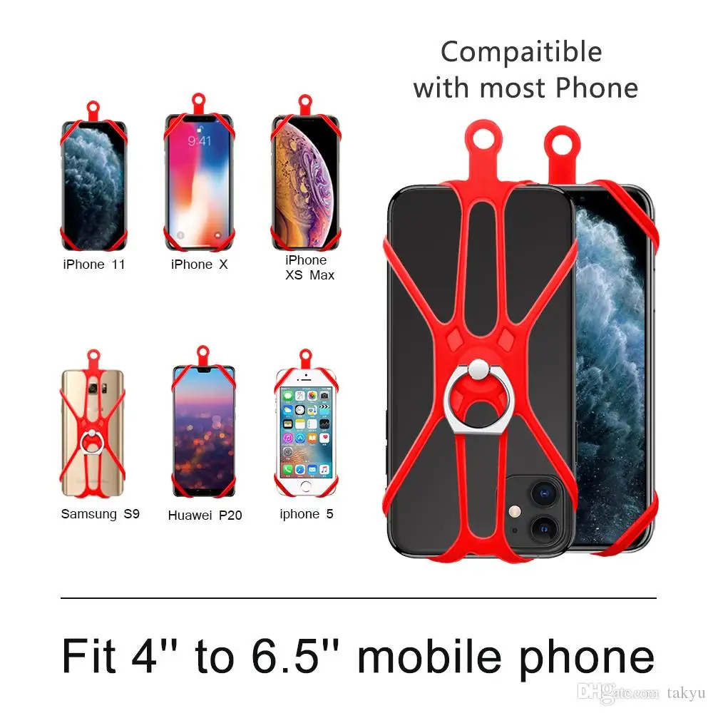 Cell Phone Lanyard Holder, 2 in 1 Phone Lanyard & Card Necklace Phone Holder with Ring Stand Compatible with iPhone, Samsung and Smartphone