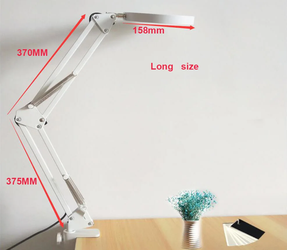 Lighting LED 5X Magnifying Glass Desk Lamp with Clamp Hands USB-powered LED Lamp Magnifier with 3 Modes Dimmable