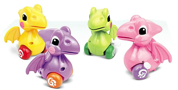 Mini-Wound Spring Small Toy Winding Spring Cartoon Animal Series Small Toy Dinosaur with Chains Pterosaur Toy