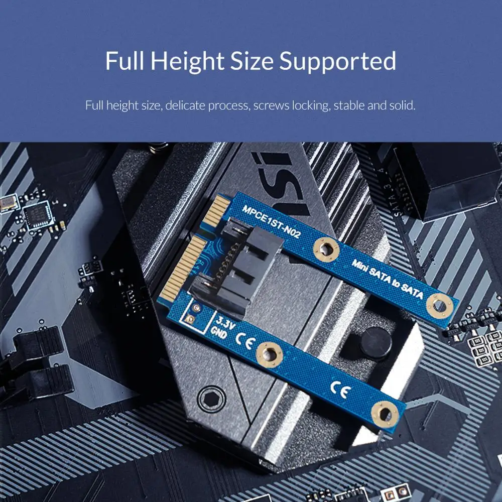 ORICO SATA 7PIN к адаптер mSATA плоский тип SSD адаптер SATA3.0 к mSATA SATAIII протокол полная высота поддерживаемый Размер