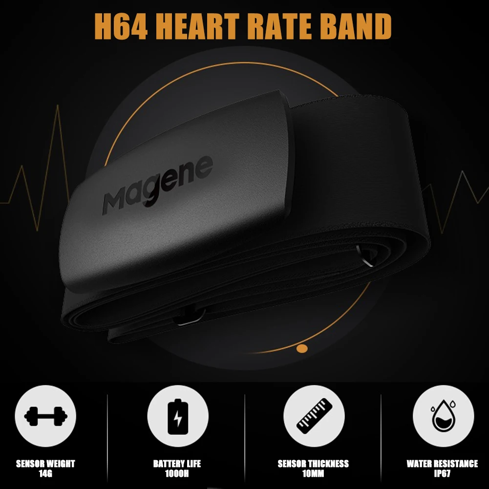 Монитор сердечного ритма MAGENE H64 Bluetooth ANT + датчик пульса ремень измеритель для GARMIN