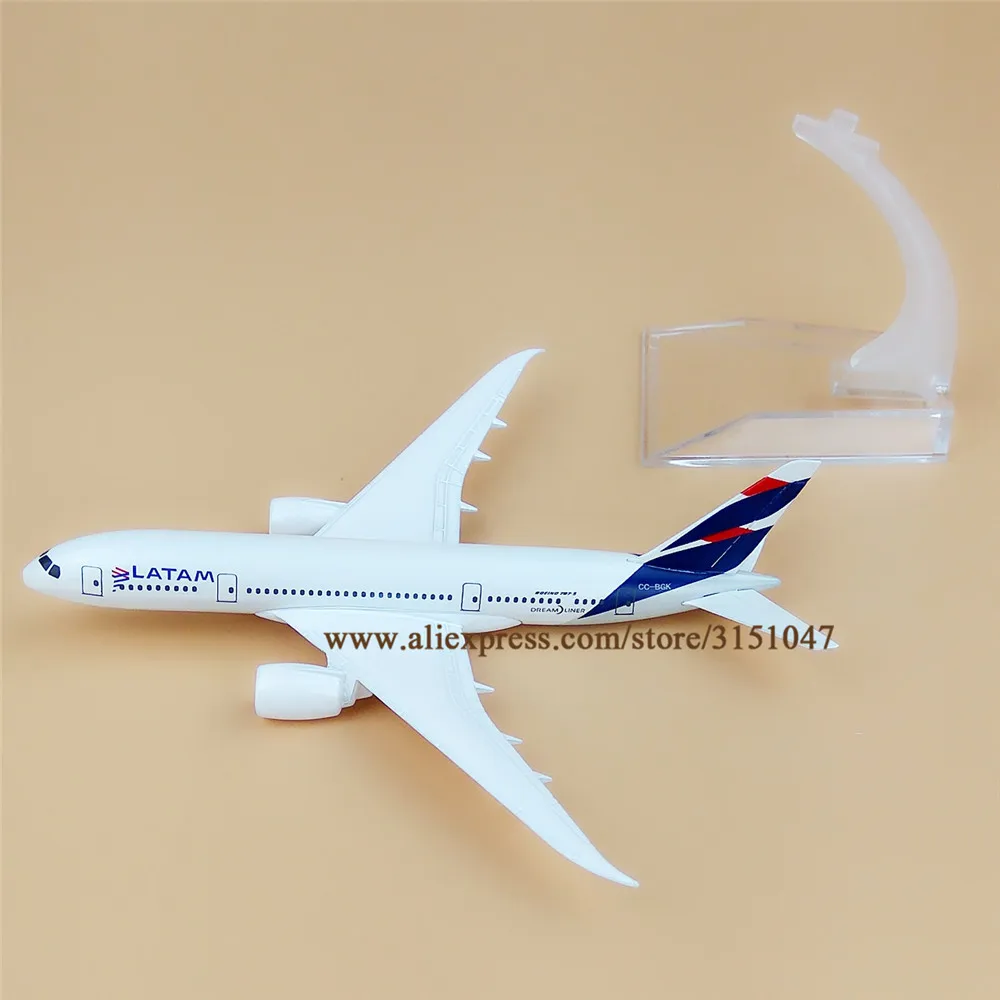 Сплав металла LAN Air LATAM B787 авиакомпания модель самолета латам Боинг 787 Airways модель самолета Стенд самолет дети подарки 16 см