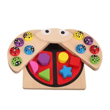 

Foldable Magnetic Wooden Catch Ladybug Game Fishing Toy Set Montessori Baby Kids Educational Gift