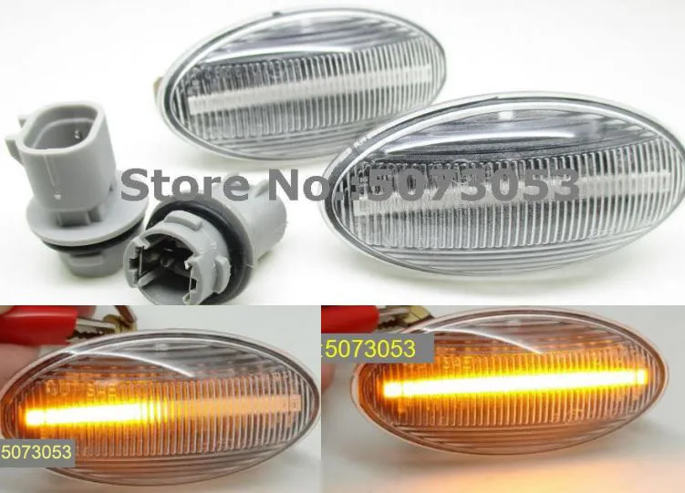 2PCS Smoke/Clear Lens Led Side Marker Turn Signal Light Lamp For Suzuki Swift Alto SX4 Jimmy Vitar - Испускаемый цвет: DYNAMIC WHITE SHELL