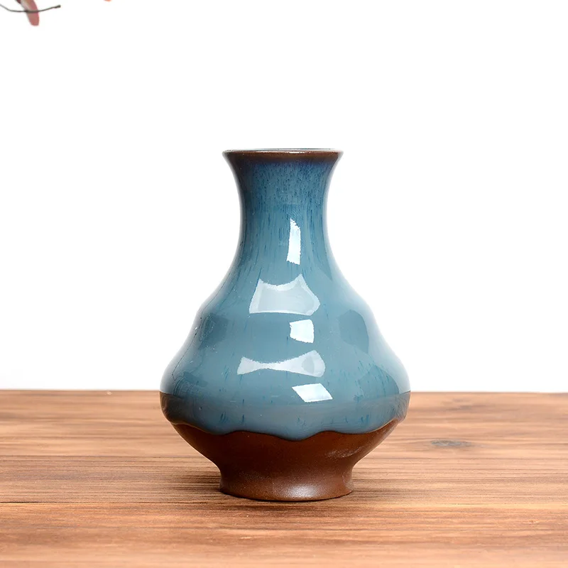 Retro Tabletop Decoration Ceramic Crafts New Kiln Change Hydroponic Ceramic Flower Vase Flower Vase - Цвет: F