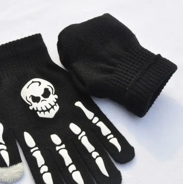 Disfraz de canguro de miedo de Halloween, guantes de esqueleto, elásticos,  para niños, de calavera de