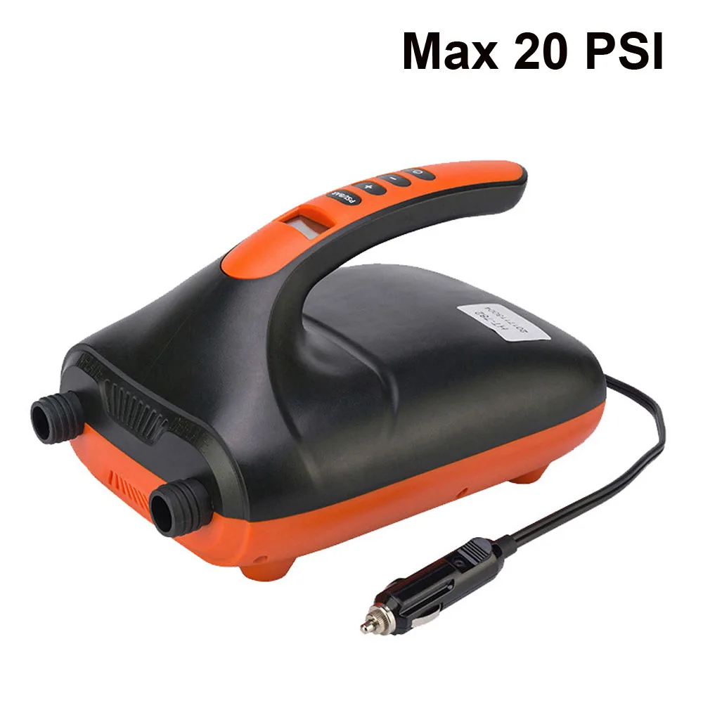 12 В воздушный насос SUP Max 16/20 PSI Интеллектуальный надувной насос электрический воздушный насос двойной этап для уличного весла доска - Цвет: 20PSI
