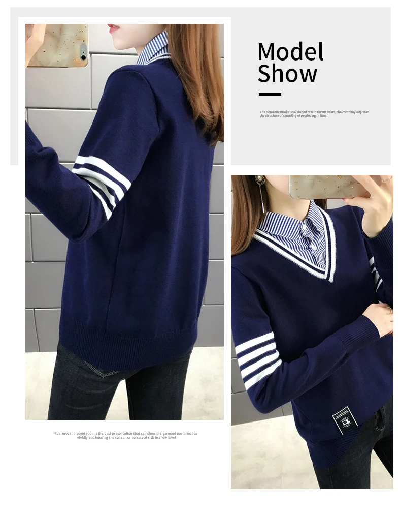 Женский вязаный свитер harajuku shein, Корейская Осенняя трикотажная кофта mujer, Женская Осенняя кофта