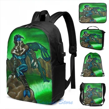 

Funny Graphic print Raziel USB Charge Backpack men School bags Women bag Travel laptop bag