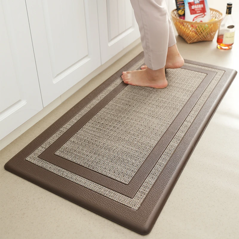 Nordic Style Thicken Long PVC Kitchen Mat Waterproof Carpet Floor Mat  Bedroom Hallway Rugs Anti-Slip Entrance Bath Mats Doormat