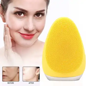 

Electric Facial Cleansing Brush Waterproof Silicone Face Cleaning Massage Skin Care Instrument