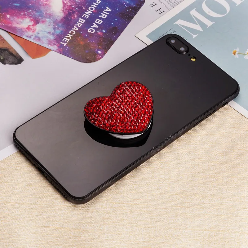 color heart diamond Multi-Function Phone Holder Grip Mount Socket Air Bag Bracket for mobile phone.20pcs/lot