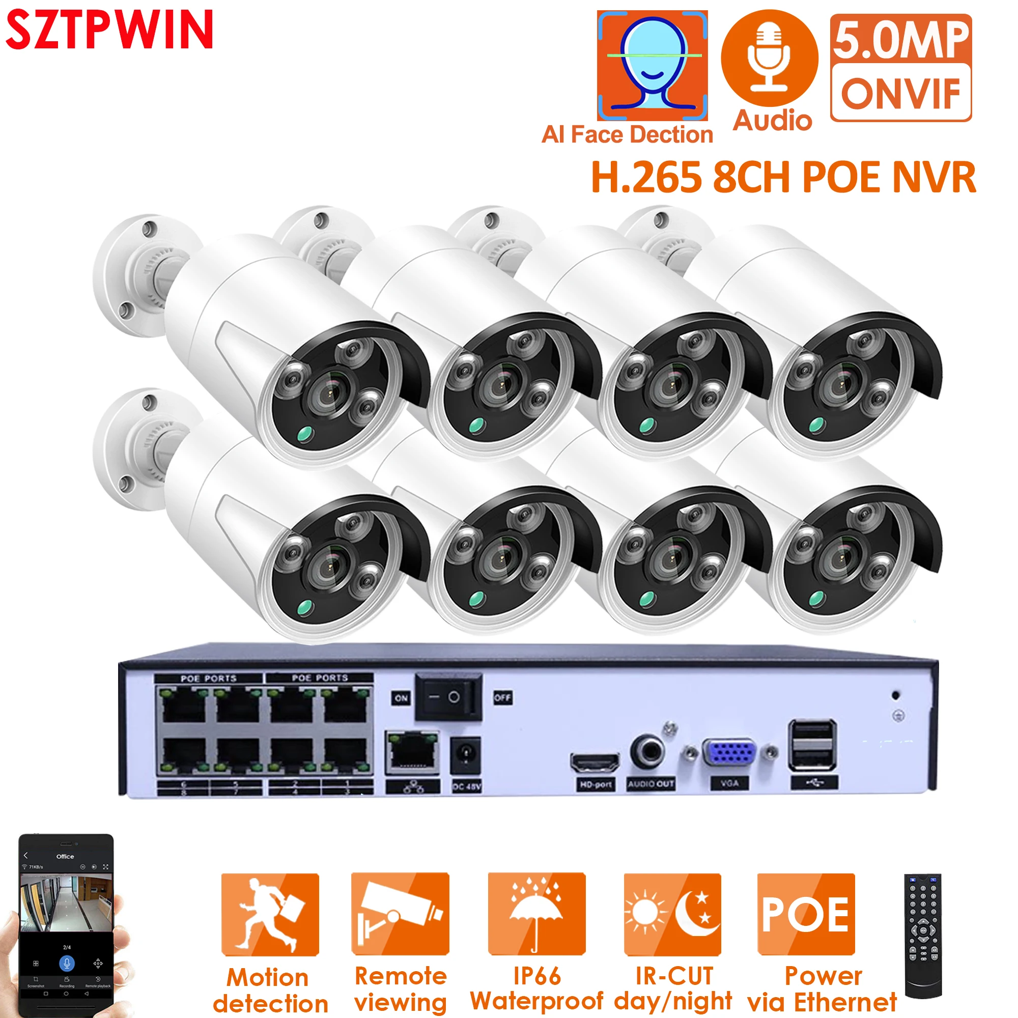 H 265 8ch 5mp Poe Security Camera System Kit Audio Record Rj45 Ip Camera Ir Outdoor Waterproof Cctv Video Surveillance Nvr Kit Surveillance System Aliexpress