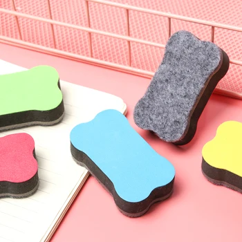 

5 PCs Cartoon Bone Blackboard Eraser Magnetic White Board Erasers School Office Whiteboard Marker Cleaner Tool Stationery